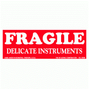 Fragile Delicate Instruments Label - 1-1/2