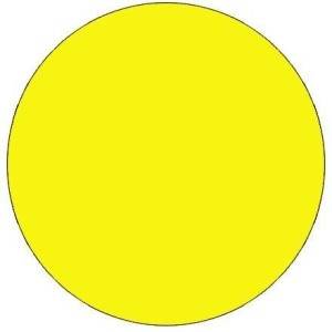 Fluorescent Yellow Inventory Circle Label - 1