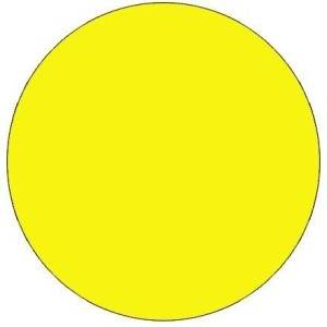 Fluorescent Yellow Inventory Circle Label - 1