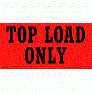 Top Load Only Label - 2-1/2" x 5", 500 / Roll