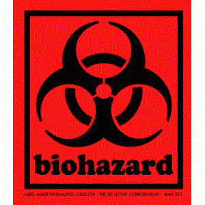 Biohazard label - 3-1/2