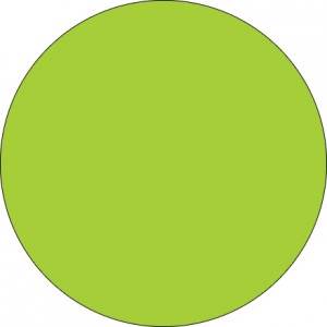 Fluorescent Green Inventory Circle Labels - 3