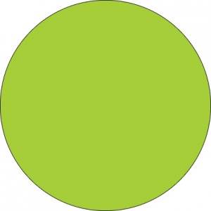 Fluorescent Green Inventory Circle Labels - 3