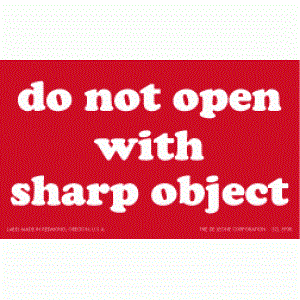 Do Not Open with Sharp Object Label - 3