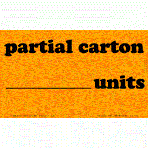 Partial Carton ___ Units Label - 3