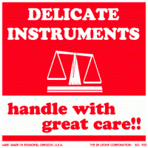 Delicate Instruments-Handle with Great Care! Label - 4