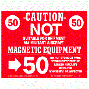 Caution NOT Suitable for Shipment Via Military Aircraft Label - 4