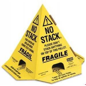 No Stack Pallet Cone - Multi-Lingual White & Red 8