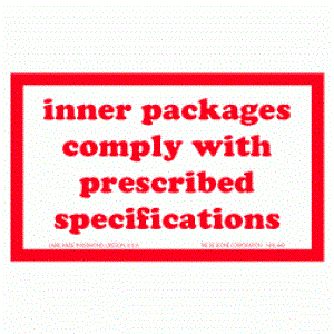 Inner Packages Comply With Prescribed Specifications Label - 2-1/2