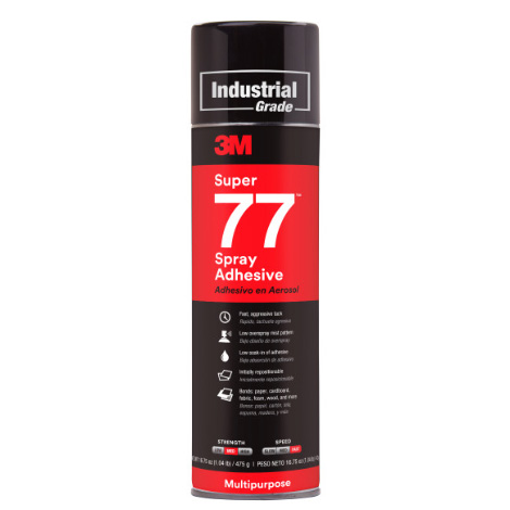 3M™ Super 77™ Multipurpose Spray Adhesive, 24 fl oz Can