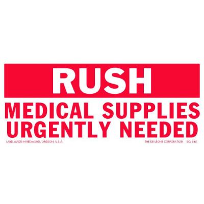 Rush Medical Supplies Urgently Needed Label - 2-1/2