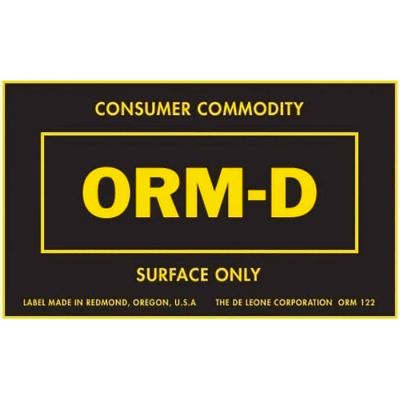 ORM-D Consumer Commodity Label - 1-1/2