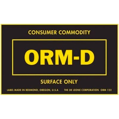 ORM-D Consumer Commodity Label - 1-1/2