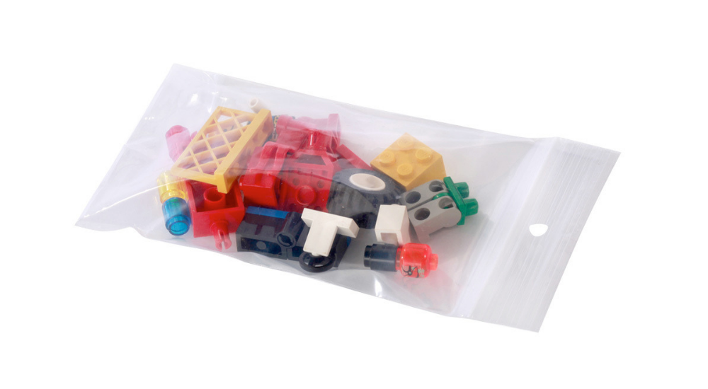 polyethylene bag with legos